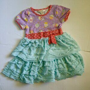 Matilda Jane Girls Ruffled Cupcake Dress with Bow Size 18-24mos